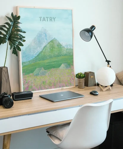 Tatry - aranżacja plakatu na biurku
