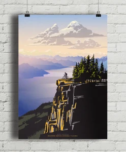 Rowerem w góry - Arrow Lake - aranżacja plakatu