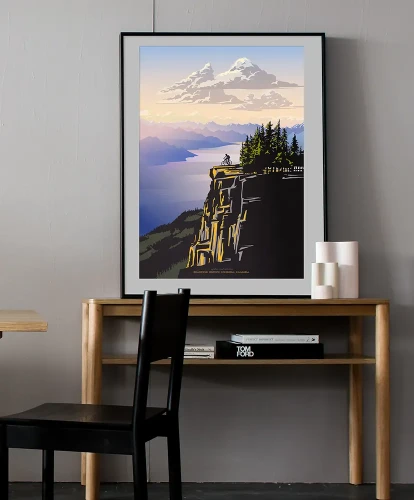 Rowerem w góry - Arrow Lake - aranżacja plakatu