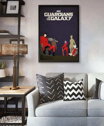 Strażnicy Galaktyki / Guardians of the Galaxy - aranżacja plakatu nad sofą