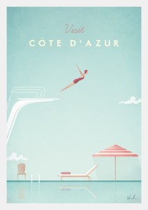 Lazurowe Wybrzeże Francja - Côte d'Azur - plakat