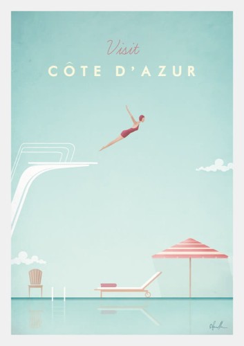 Lazurowe Wybrzeże Francja - Côte d'Azur - plakat