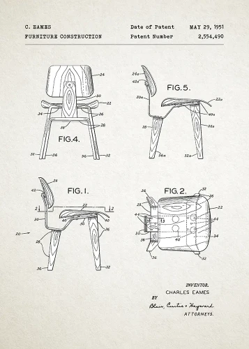 Krzesło - patent - plakat