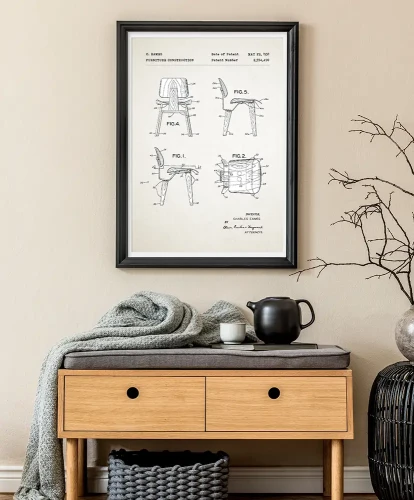 Krzesło - patent - aranżacja plakatu