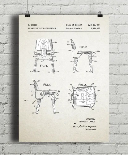 Krzesło - patent - aranżacja plakatu