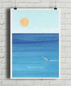 Brighton Anglia - aranżacja plakatu na ceglanej ścianie