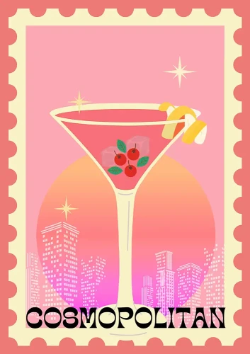 Cosmopolitan - plakat z koktajlem