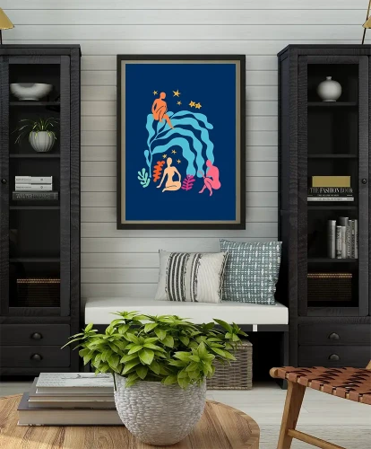 Nocny ogród / Night Garden - aranżacja plakatu w salonie