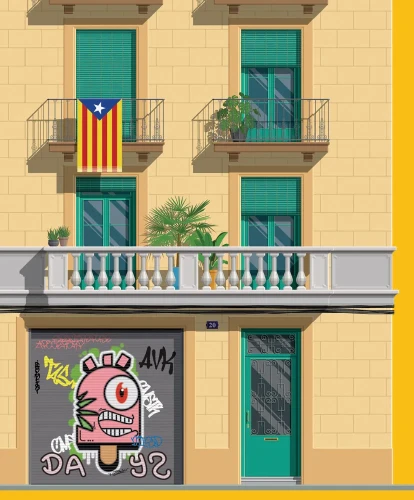Barcelona Hiszpania - szczegół plakatu