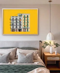 Barcelona Hiszpania - aranżacja plakatu w sypialni