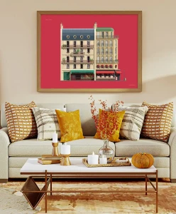 Paryż Francja - aranżacja plakatu w salonie