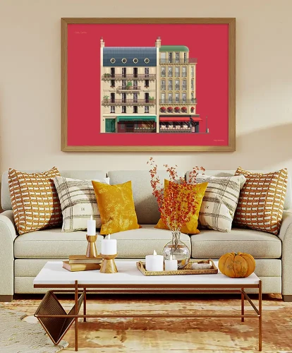 Paryż Francja - aranżacja plakatu w salonie