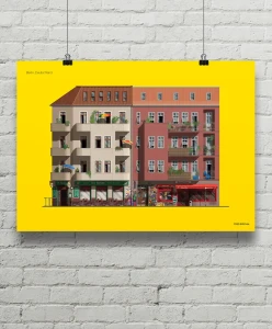 Berlin Niemcy - aranżacja plakatu na ceglanej ścianie