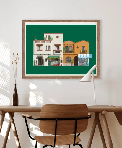 Plakat Meksyk - aranżacja plakatu nad biurkiem