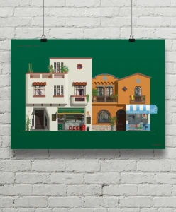 Plakat Meksyk - aranżacja plakatu na ścianie