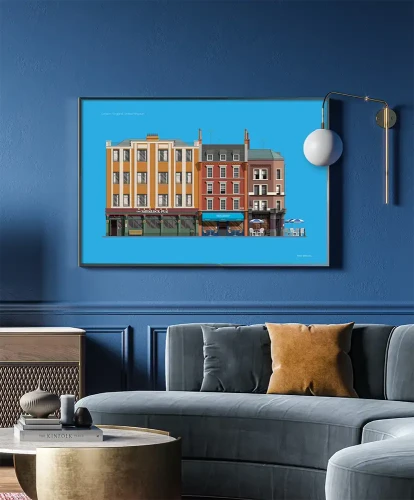 Plakat Londyn UK - aranżacja grafiki w eleganckim salonie