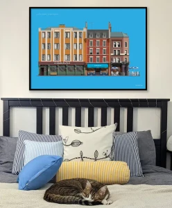 Plakat Londyn UK - aranżacja grafiki nad łóżkiem