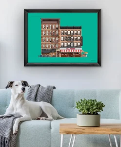 Plakat Nowy Jork USA - aranżacja plakatu nad kanapą