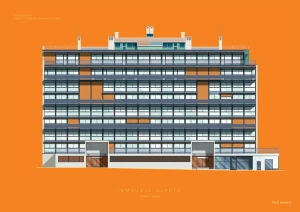 Szklany dom / Immeuble Clarté Genewa - plakat