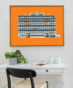 Szklany dom / Immeuble Clarté Genewa - aranżacja plakatu