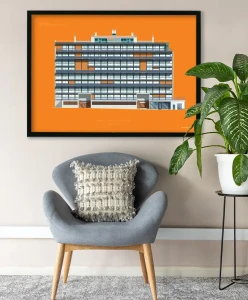 Szklany dom / Immeuble Clarté Genewa - aranżacja plakatu