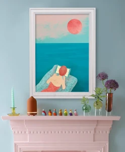 Nad morzem z książką - aranżacja plakatu