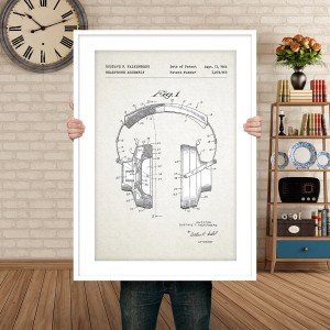 Słuchawki - patent - plakat