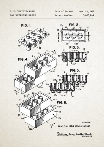 Klocki - patent - plakat