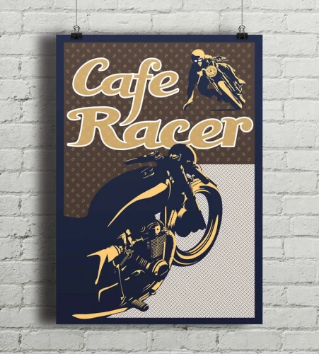 Cafe Racer - plakat motocyklowy