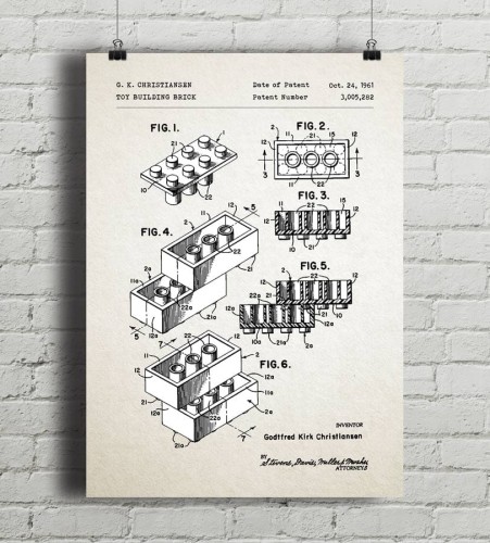 Klocki Lego - patent - plakat